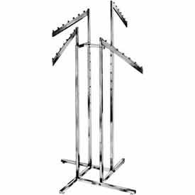 4-Way w/ Slant Arms (K14) Garment Rack - Square Tubing - Chrome K14