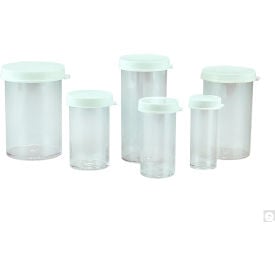 Qorpak 25 x 56mm 7 dram Clear PS Snap Cap Vial with 32mm White PP Linerless Snap Cap 144PK 290205