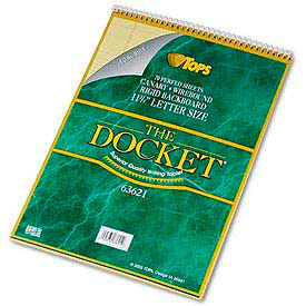 Docket® Wirebound Letter Size Legal Rule Pad with Cover Canary 70 Sheets/Pad 63621