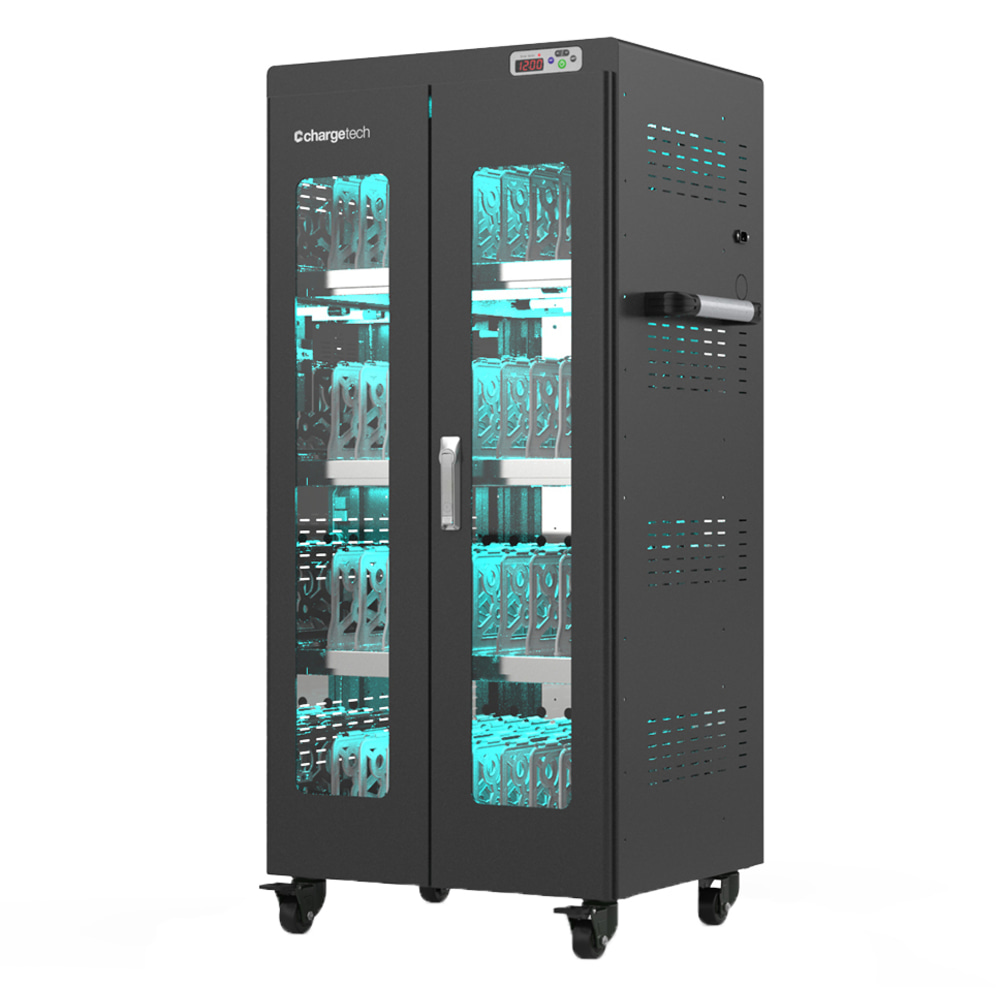 ChargeTech 40 Bay UV Light Disinfection & Charging Cabinet 2.0, Black MPN:CT-300103SS