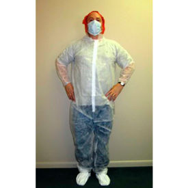 Polypropylene Coverall Elastic Wrists & Ankles Zipper Front Single Collar White 4XL 25/Case CVL-NW-E-4XL