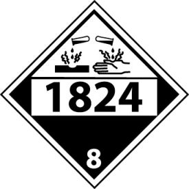 NMC™ Dot 1824 8 Placard Sign Rigid Plastic DL147BR