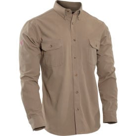 DRIFIRE® Flame Resistant Utility Shirt S Tan DF2-324LS-KH-SM DF2-324LS-KH-SM