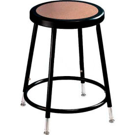 Interion Steel Shop Stool with Hardboard Seat - Adjustable Height 19