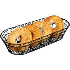 Winco WBKG-15 Oblong Black Wire Bread Basket WBKG-15 - Pkg Qty 12