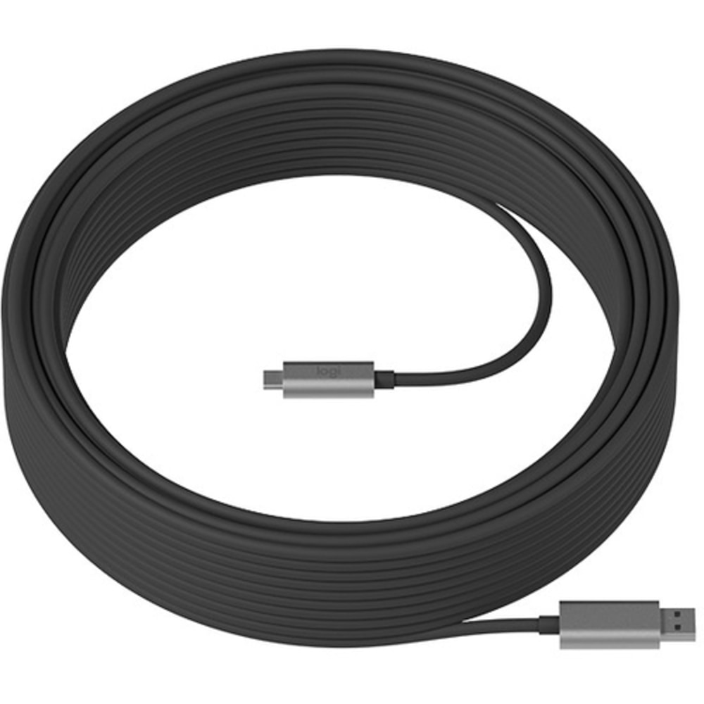 Logitech Strong USB Active Optical USB 3.2 Cable, 82.02ft, Black MPN:939-001802