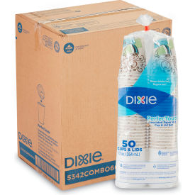 Dixie® PerfecTouch® Paper Hot Drink Cups & Lids Combo 12 oz Pack of 300 5342COMBO600