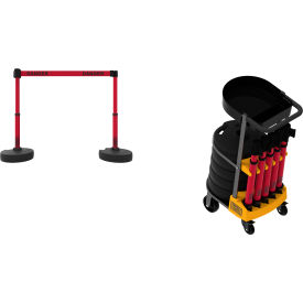 Banner Stakes PLUS Cart Pkg With Tray Red Double-Sided 