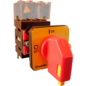 Springer Controls/MERZ ML1-025-CR2 25A3-Pole Disconnect Switch Red/Yellow Center-Mount Lockout ML1-025-CR2