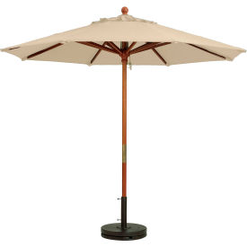 Grosfillex® 7' Wooden Market Outdoor Umbrella Khaki 98940331