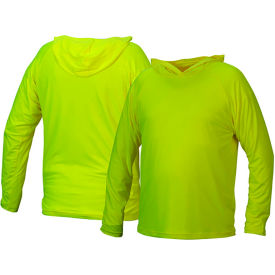 Pyramex® RLPH1NS Long Sleeve Pullover Hoodie with UV Protection XL Hi-Vis Lime RLPH110NSXL