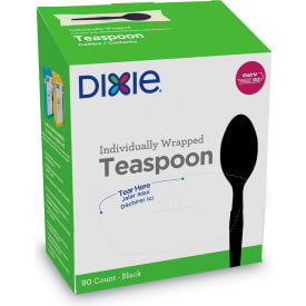 Dixie® Mediumweight Grab'N Go Wrapped Teaspoons Polystyrene Black 90/Box DXETM5W540PK