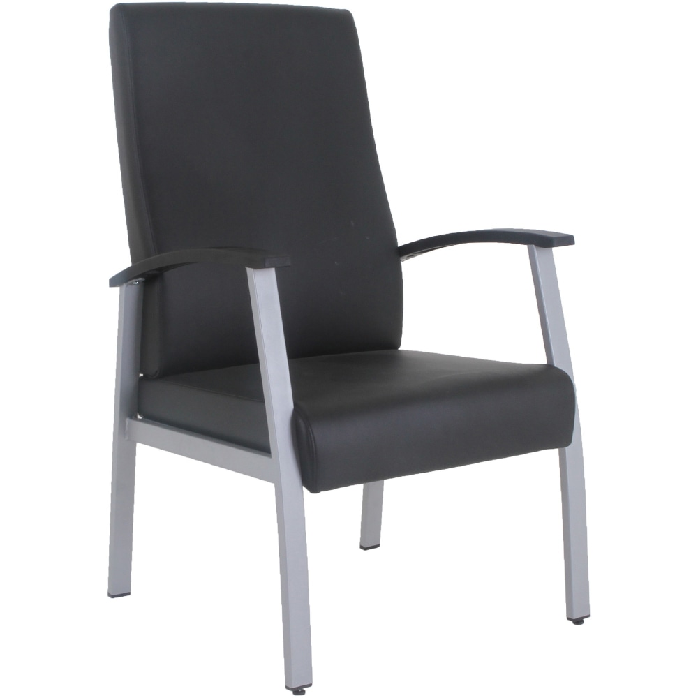 Lorell High-Back Healthcare Guest Chair - Vinyl Seat Material - Vinyl Back Material - Powder Coated Silver Frame Color - 67011 MPN:67011