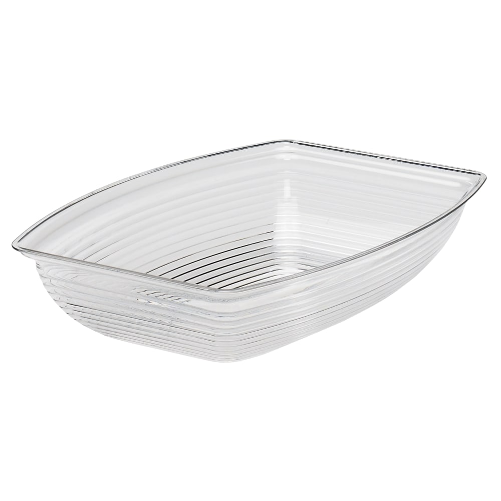 Cambro Camwear Rectangular Ribbed Bowls, 2.9 Qt, Clear, Pack Of 12 Bowls MPN:RSB912CW135