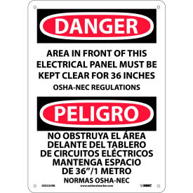 NMC™ Bilingual Plastic Sign Area In Front Of This Electrical Panel Clear 10