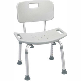 Deluxe Aluminum Bath Chair with Back Gray RTL12202KDR