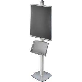 Global Approved 300291-SLV Snap Frame Sky Tower Display W/ Steel Shelf 22