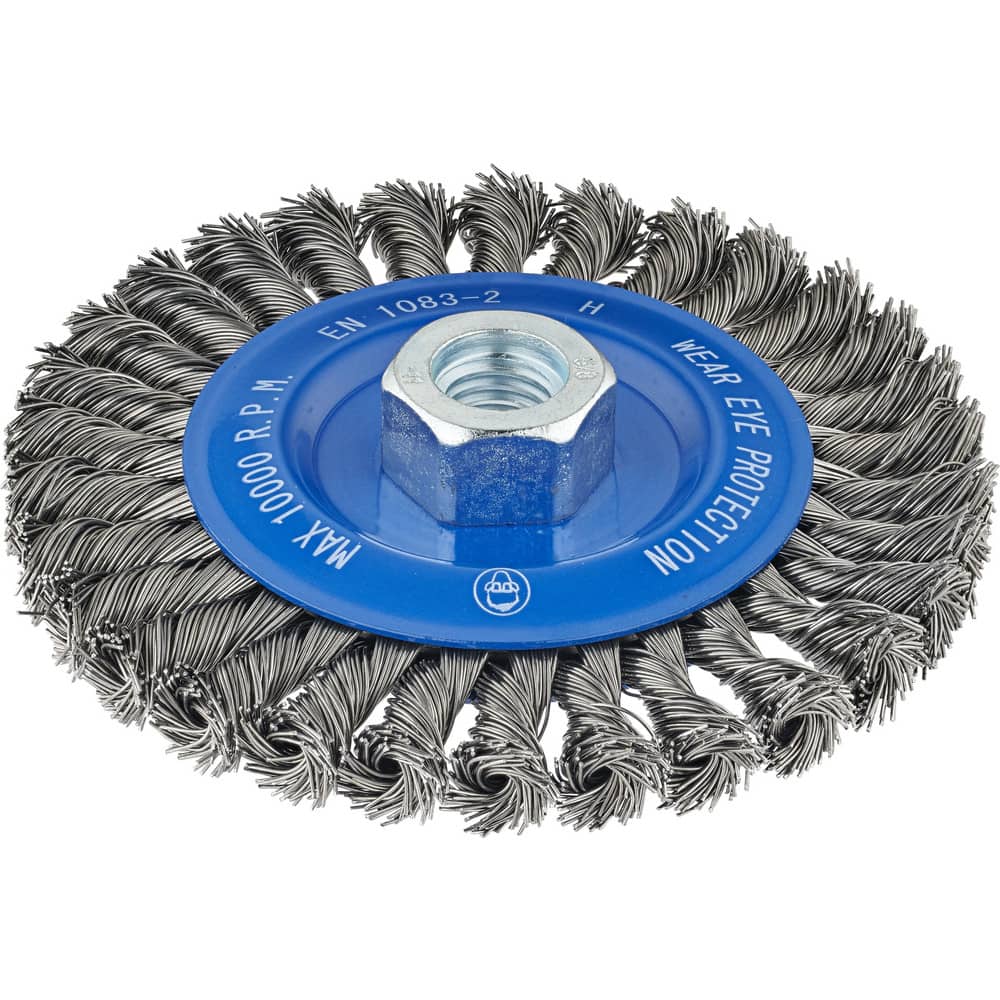Wheel Brushes, Mount Type: Threaded , Wire Type: Crimped , Outside Diameter (Inch): 4 , Face Width (Inch): 1/4 , Arbor Hole Size: 5/8 in  MPN:70200