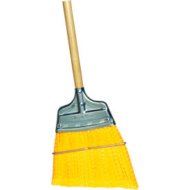 Milwaukee Dustless Upright Angled Broom Yellow Flagged Polypropylene with Wooden Handle 437210 - Pkg Qty 12