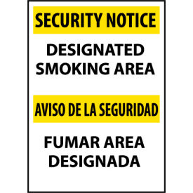 Security Notice Plastic - Designated Smoking Area ESSN102RB