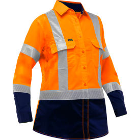 Pip Global Bisley® Airflow™ Women's Long Sleeve Shirt Class 2 L Hi-Vis Orange/Navy 313W6491H-ON/L
