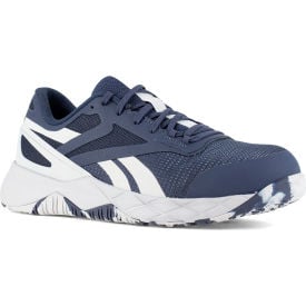 Reebok Nanoflex TR Athletic Work Shoes Composite Toe Size 8M Navy/Light Gray RB3318-M-08.0