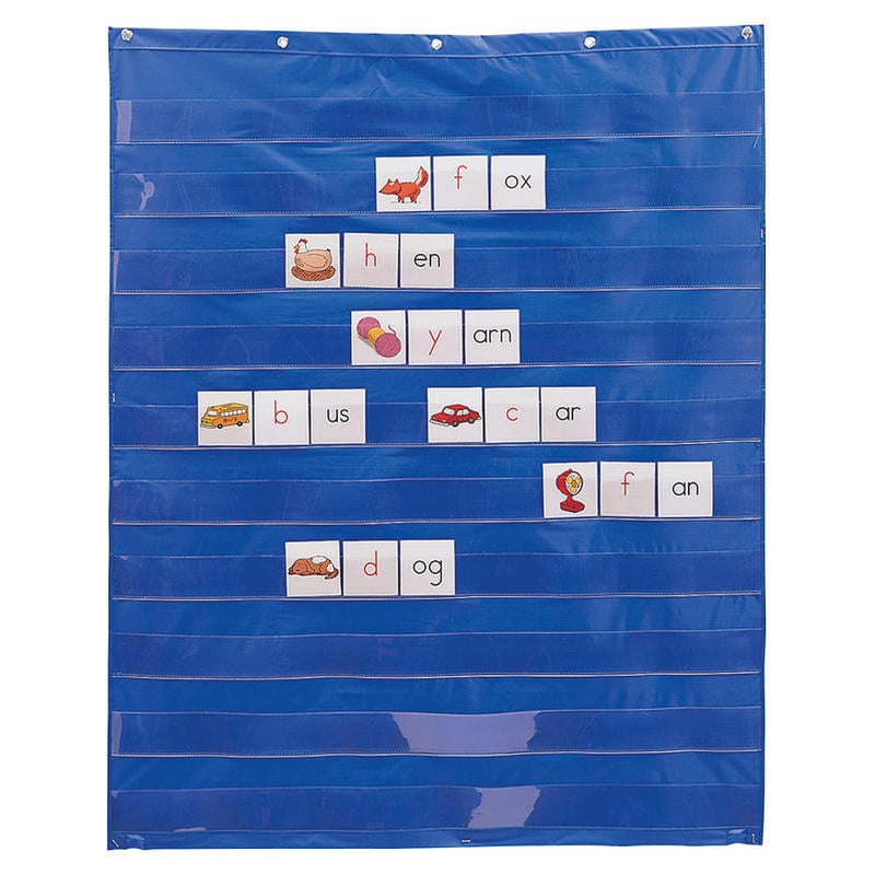 Learning Resources Standard Pocket Chart, 33 1/2in x 42in, Blue, Ages 3 to 10 (Min Order Qty 4) MPN:LER2206