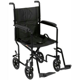 Lightweight Aluminum Transport Wheelchair Black Frame 17