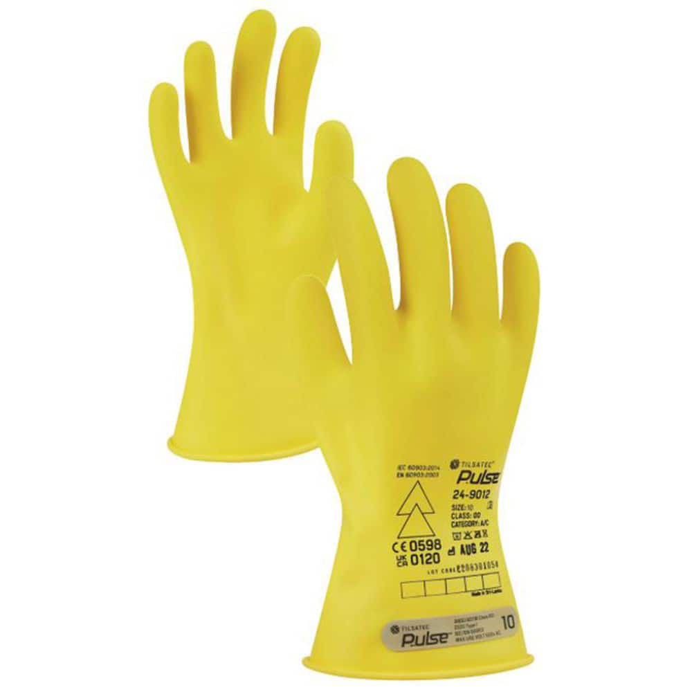 Electrical Protection Gloves & Leather Protectors; Glove Type: Electrical Protection Gloves; Primary Material: Natural Rubber; Numeric Size: 10; Coating Material: Rubber; Coating Coverage: Full; Lining Material: Unlined MPN:24-9012-100