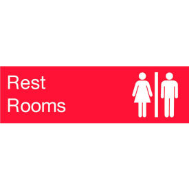 Engraved Sign - Rest Rooms - Red EN19R