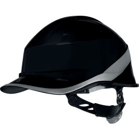 Delta Plus Diamond VI WIND Front Brim Safety Helmet Adjustable One-D Rotor Clamping System Black DIAM6WTRNO