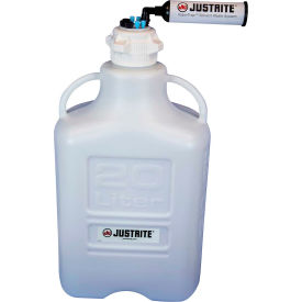 Justrite 12813 VaporTrap™ Carboy With Filter Kit HDPE 20-Liter 7 Ports 12813