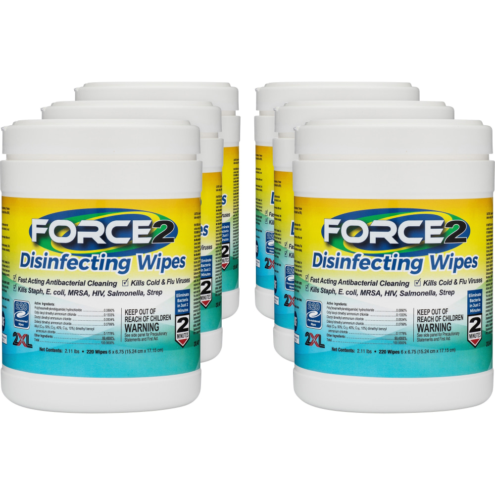 2XL FORCE2 Disinfecting Wipes - 6.75inx6in- 407CT MPN:407CT