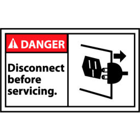 Graphic Machine Labels - Danger Disconnect Before Servicing DGA23AP