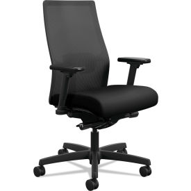 HON® Ignition 2.0 4-Way Stretch Mid-Back Mesh Task Chair Adjustable Lumbar Support Black HONI2MM2AMC10BT