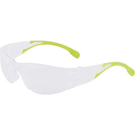 ERB® I-Fit Flex Frameless Safety Glasses Anti-Scratch Clear Lens Green Temples Pack of 12 - Pkg Qty 12 WEL16266GRCL