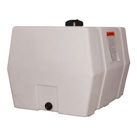 RomoTech 100 Gallon Plastic Storage Tank Square End with Flat Bottom 82123929