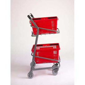 VersaCart ® EZcart Basket Cart for (2) 28 Liter Plastic Shopping Baskets 101-006-MTG