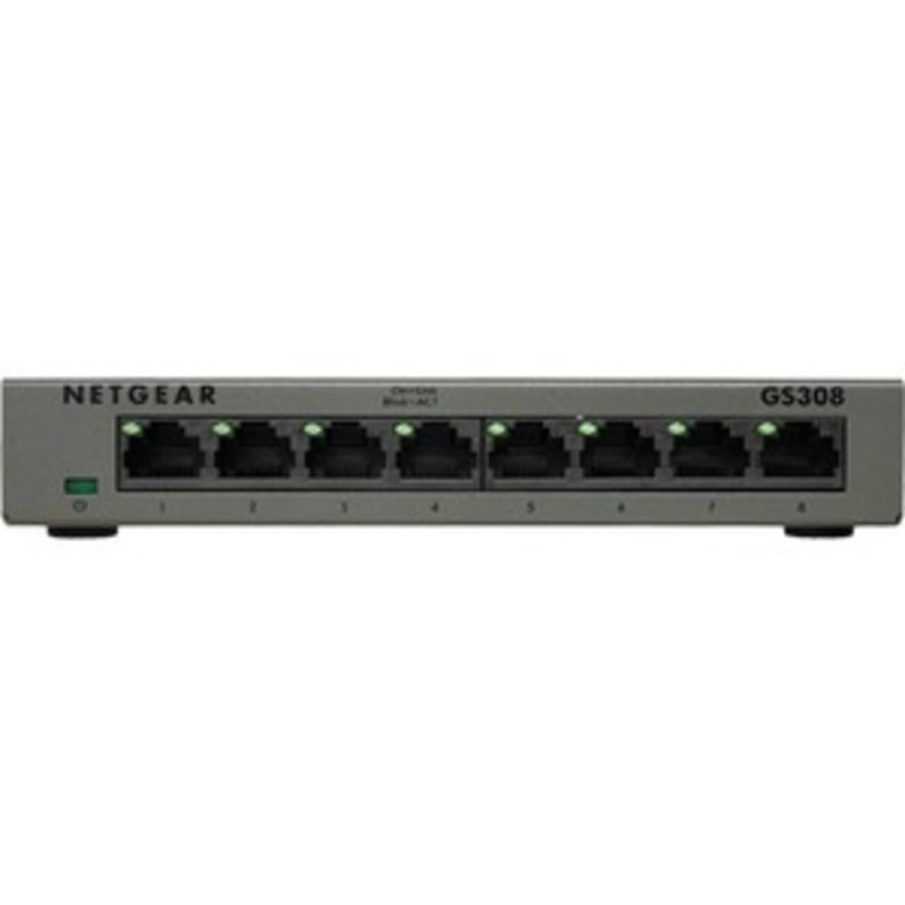 Netgear GS308 Ethernet Switch - 8 Ports - Gigabit Ethernet - 10/100/1000Base-T - 2 Layer Supported - Twisted Pair - GS308300PAS MPN:GS308-300PAS