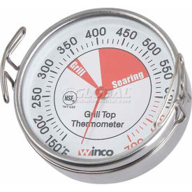 Winco TMT-GS2 Dial Grill Surface Thermometer with Clip TMT-GS2 - Pkg Qty 12