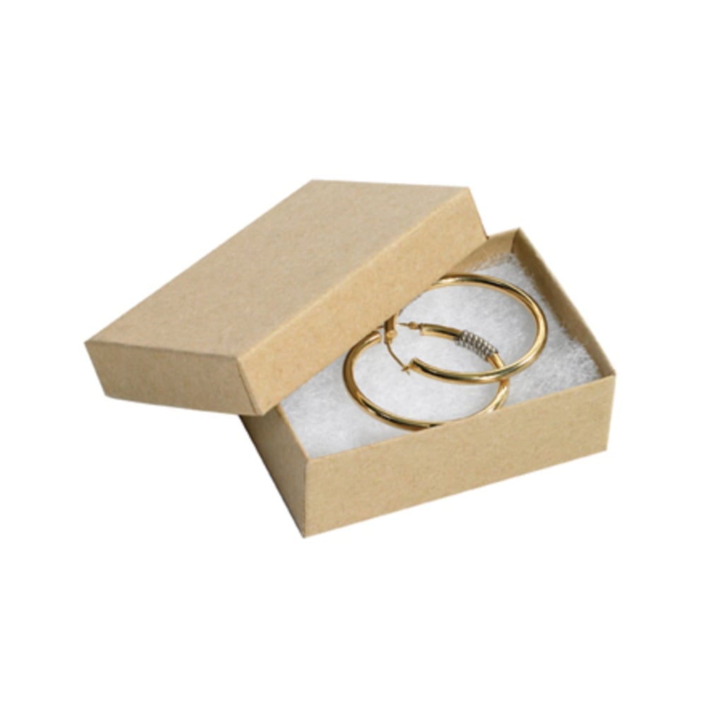 Partners Brand Kraft Jewelry Boxes 3 1/16in x 2 1/8in x 1in, Case of 100 MPN:JB321K
