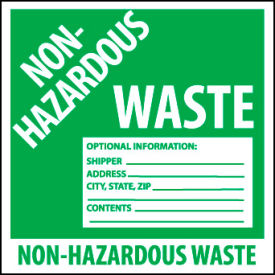 Hazardous Waste Vinyl Labels - Non-Hazardous Waste HW5W