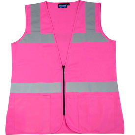 ERB® Girl Power At Work™ S721 Non-ANSI Women's Safety Vest Zipper Closure L Pink WEL61911HPLG