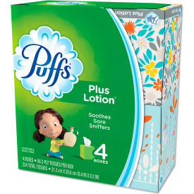 Puffs® Plus Lotion Facial Tissue 2-Ply White 56 Sheets/Box 24 Boxes/Carton 34899