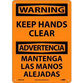Bilingual Plastic Sign - Warning Keep Hands Clear ESW501RB