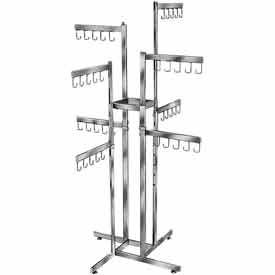2-Tier Handbag Rack w/ 8 Arms - Rectangular Tubing - Chrome K88