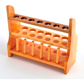United Scientific™ Wooden Test Tube Rack 13 Places Brown TTHW04