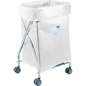 R&B Wire Narrow Collapsible Hamper Steel White Vinyl Bag 654WHT