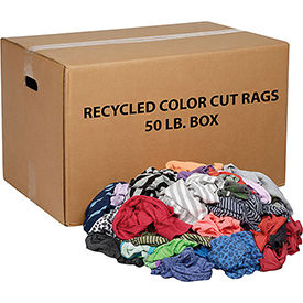 GoVets™ Recycled Mixed Color Cut Rags 50 Lb. Box 226670