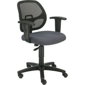 Interion® Mesh Office Chair With Mid Back & Adjustable Arms Fabric Gray 436GY277